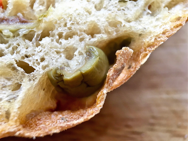 day, wooden board, 5K, wellbeing, preparation, sunlight, olive ciabatta roll, textured, bread roll, ciabatta roll, crust, selective focus, freshness, crumbs