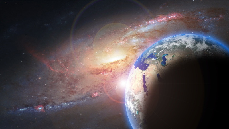 art, milky way, sky, orbiting, 1080P, planets, lens flare, solar system, graphics, space and astronomy, digital composite, space exploration, earth, planet - Space