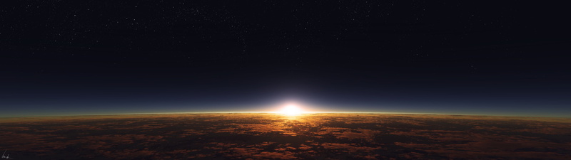 blue, horizon, sunset, dark, sunrise - dawn, horizon over land, travel, dusk, satellite view, stratosphere, sunlight, flying, light - Natural Phenomenon