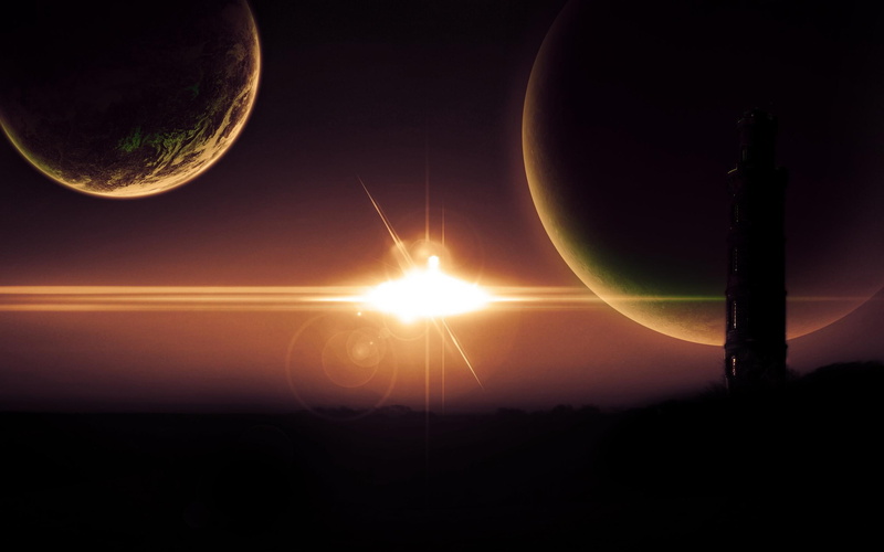 lens flare, circle, eclipse, astronomy, no people, orbiting, night, planet earth, sphere, silhouette, horizon, landscape, 2K, copy space, sky, planet - space