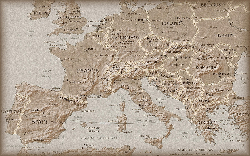 Europe, map, nature, European map, 2K