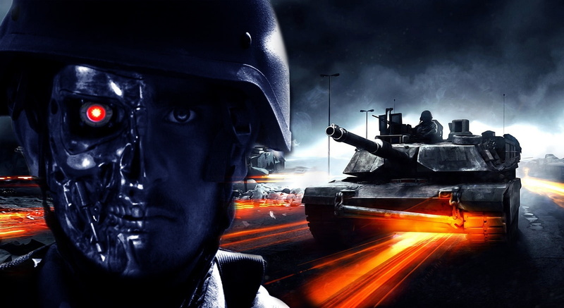 war, soldier, Battlefield, terminator, army, Games, 720P, ego shooter, tank, vs