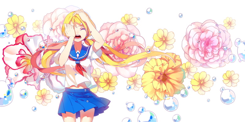 tears, flowers, ego, crying, seifuku, 2K, original