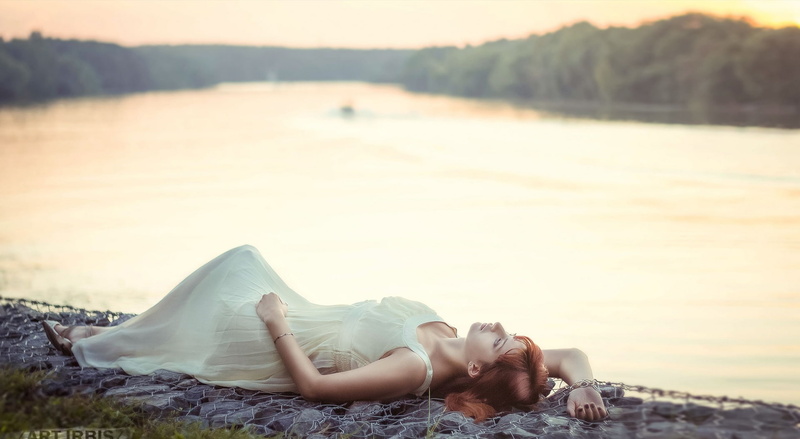 Dream, land, beauty in nature, sleeveless, art, white, art.irbis production, nature, water, beauty, irbis, Spring, women, sea, 1080P, dress, lifestyles