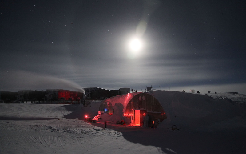 snow, antarctica, stars, moonlight, hd, nature, 1080P, night