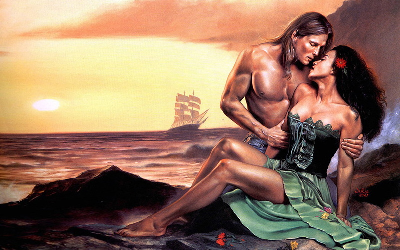 fantasy, love, hd, s, couple, parting, 1080P, coast, sailor