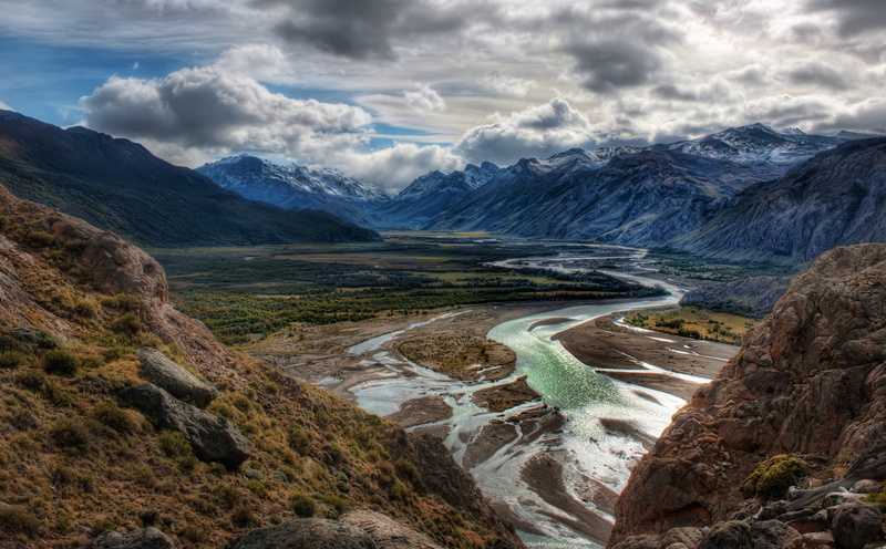 green, day, Patagonia, remote, water, mountain, no people, scenics - nature, snowcapped mountain, mountain range, beauty in nature, rock, Valley, non-urban scene