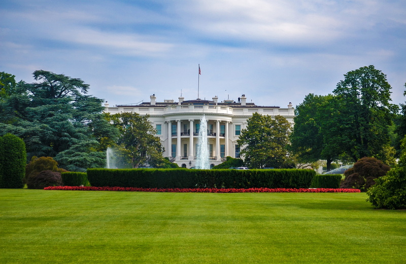 flag, built structure, building exterior, no people, patriotism, grass, plant, fany house, government, dc, politics, outdoors, architecture, united states of america