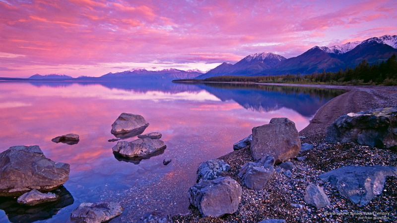 lake, kluane, sunset, 2K, territory, yukon, Sunrises/Sunsets