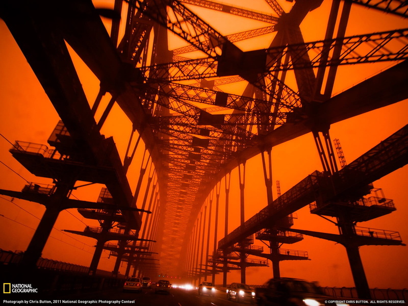 alloy, black, dust, nature, low angle view, connection, bridge, orange color, 720P, built structure, sunset, bridge - man made structure, National Geographic