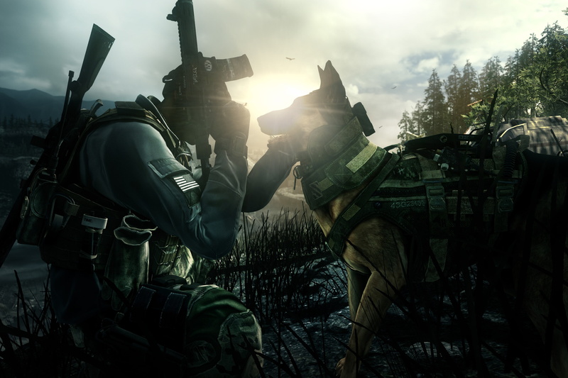 4K, multiplayer, game, Call of Duty Ghosts, CoD, soldier, Ghosts, dog, shooter, screenshot, rifle