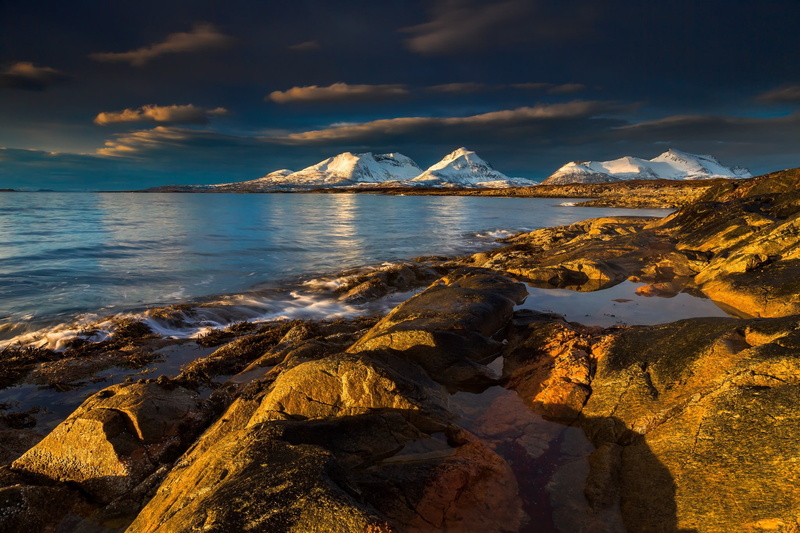 wallpapper, mountains, stones, 1080P, sky, clouds, Lake
