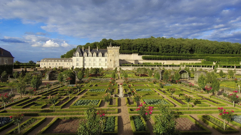 villandry, catle, castles, castle, nature, 1080P