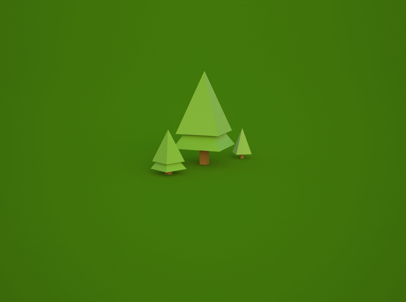 green background, green color, trees, 3D, poly, low poly, indoors, shape, larix di enrico tabacchi, forest, built structure, tree, triangle shape, creativity