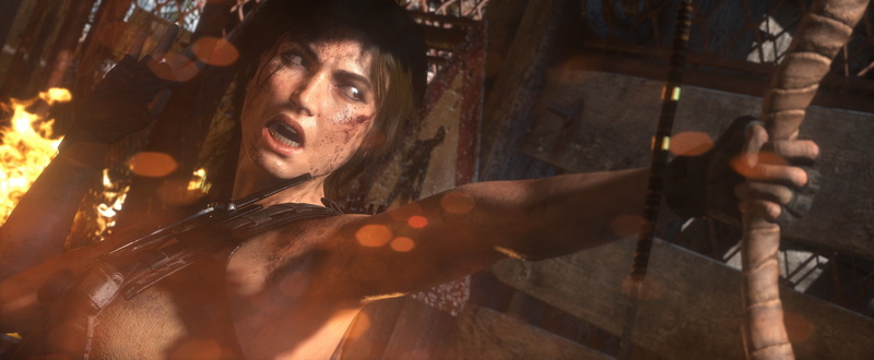 young adult, smiling, wall, one person, flame, burning, outdoors, long hair, Rise of the Tomb Raider, fire, portrait, holding, emotion, framed, headshot