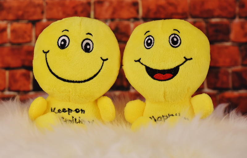 5K, cute, anthropomorphic, smiling, no people, teddy Bear, creativity, smile, anthropomorphic smiley face, close-up, humor, plush, plush toys, laugh, art and craft