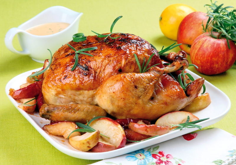Herbs, roasted, Chicken, Grilled, chicken meat, white meat, ready-to-eat, fruit, dinner, meat, food, roast turkey, meal, food and drink, 2K, roast chicken