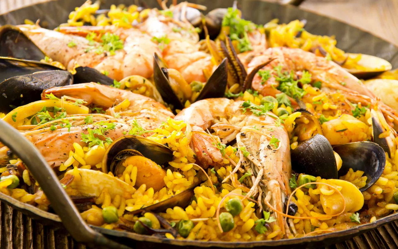 mariscos, 1080P, arroz, comidas