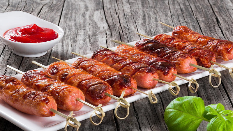 comida, asadas, 2K, parrilla, salchichas