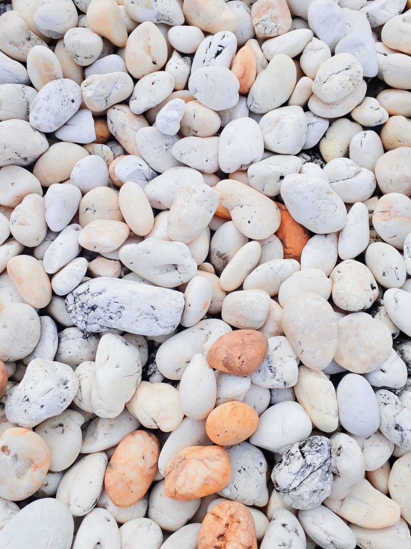 backgrounds, produce, pebble, stone - object, pebbles, high angle view, no people, directly above, textured, grey, thailand, 4K, flora, close-up, solid