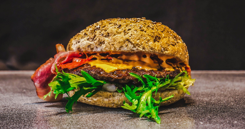 grain, meat loaf, meal, invertebrate, fast food, plant, still life, seasoning, lettuce, freshness, bun, meat, clam, relish, no people, food, sesame, black background