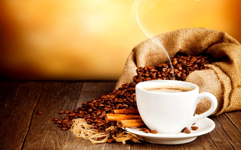 cinnamon, white, saucer, ceramic, drink, aroma, 3d and abstract, mug, beans, grain, 1080P, coffee
