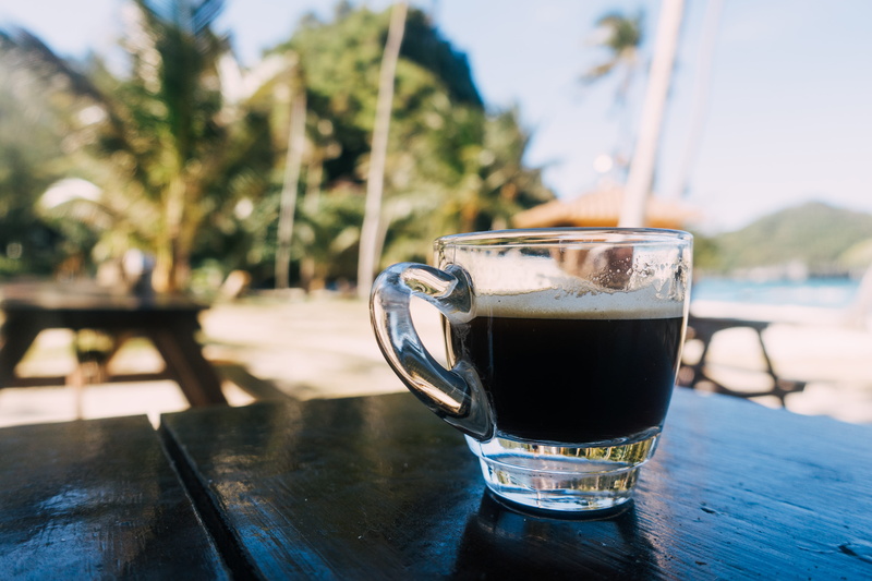 Espresso, sunlight, 5K, crockery, cup, water, outdoors, food and drink, still life, heat - Temperature, coffee - drink, table, no people, close-up, drinking glass