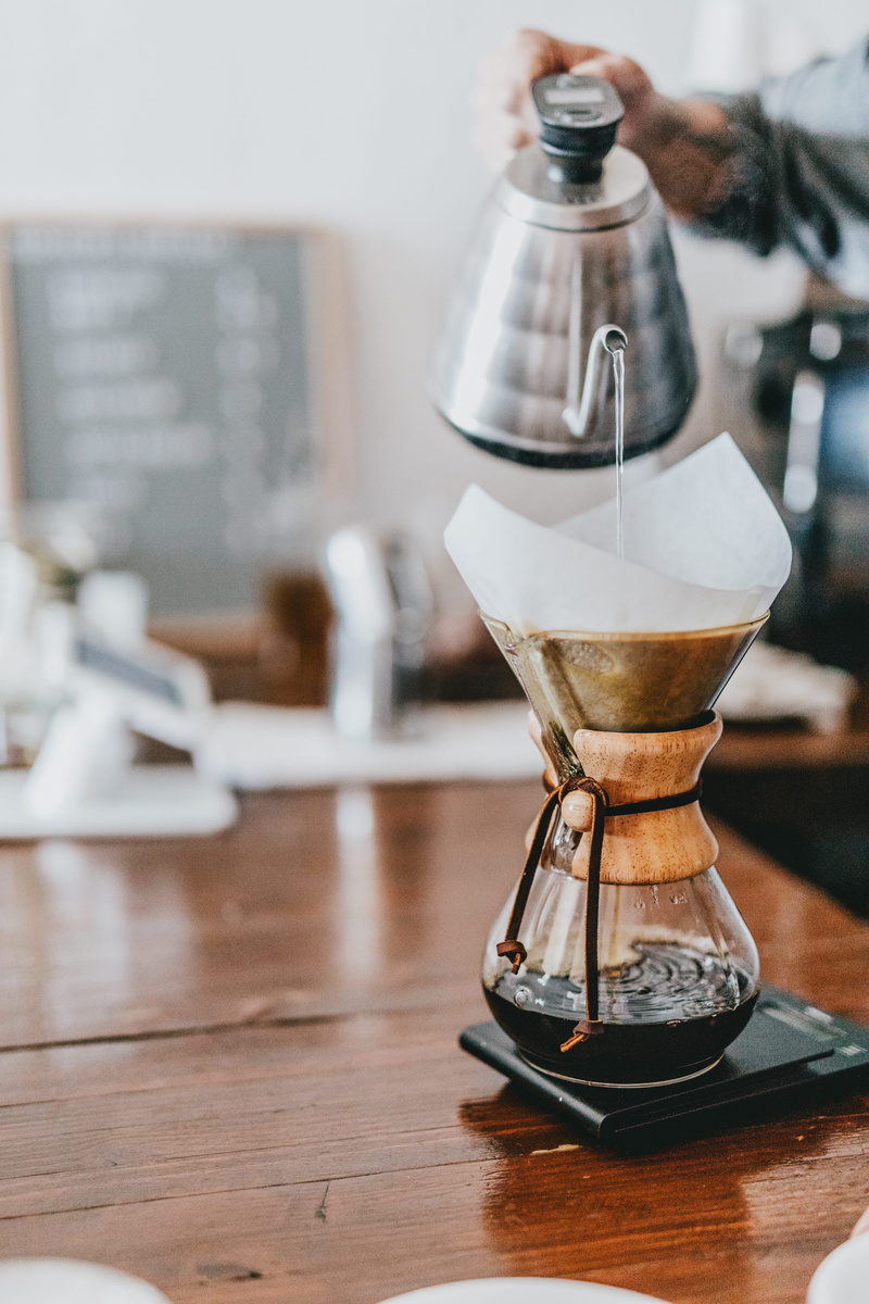 drink, pouring, hot, bottle, person, focus on foreground, coffee, coffee maker, glass, water, pot, metal, no people, 5K, still life, jar, kettle, jug
