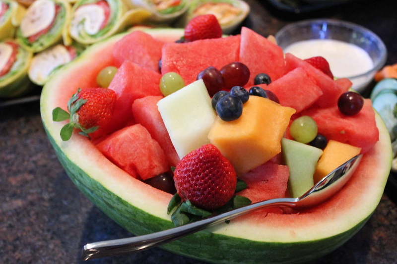 summer, melon, bowl, fruit salad, slice, wellbeing, diet, freshness, dessert, red, chopped, fresh, watermelon, no people, ripe, focus on foreground, berry fruit