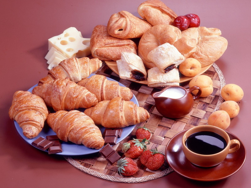 refreshment, breakfast, freshness, bread, french food, indoors, no people, still life, croissants, plate, 720P, cup, food, table, snack, food and drink