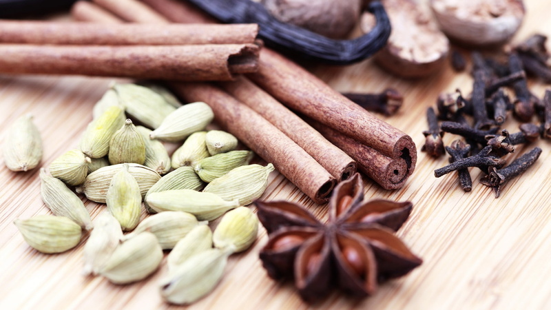 star anise, cardamom, cinnamon, Spices, carnation, vanilla, 1080P