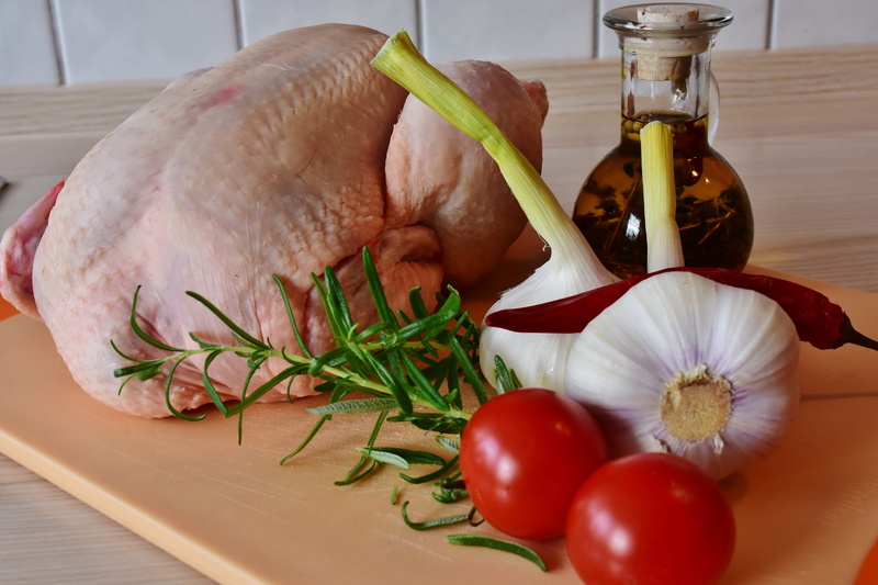 raw, raw food, ingredient, cutting board, food and drink, no people, freshness, rosemary, eat, table, board, pepper, dine, chicken, cruet, beside, healthy eating