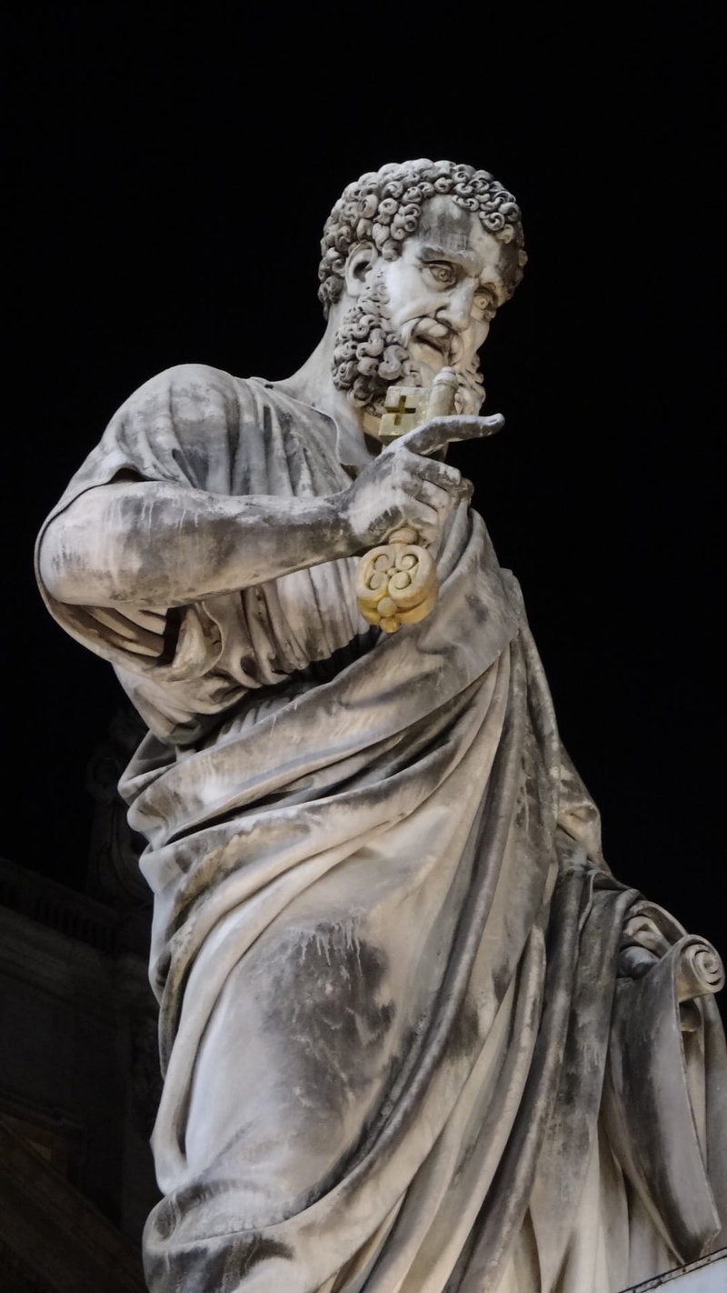 saints, apostle, emotion, creativity, 1080P, sculpture, vatican, marble, statue, Rome, representation, city, keys, close-up, saint peter basilica, craft