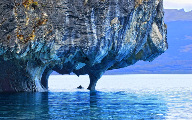 blue, lake, marble, nature, rock, cave, Patagonia, 1080P, mountains, erosion, water, landscape, Chile