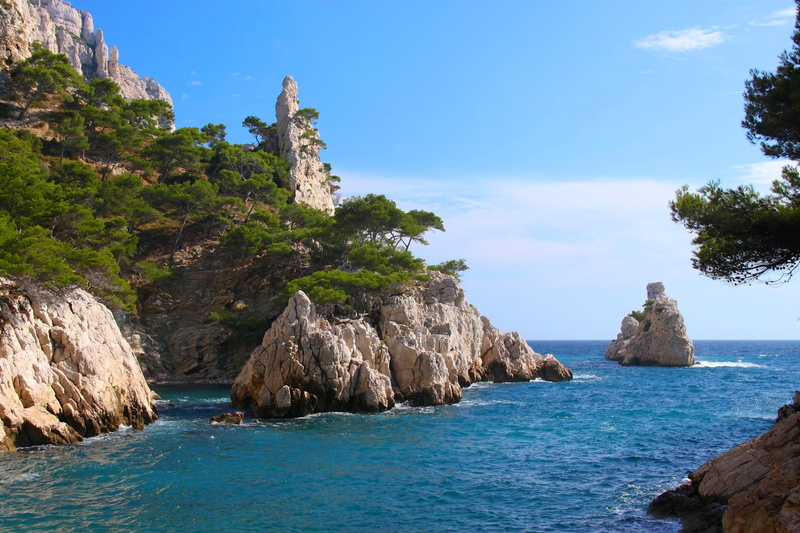 formation, tree, tranquil scene, scenics - nature, coast, trees, nature, island, landscape, France, 1080P, eroded, outdoors, sea, cliff, beauty in nature