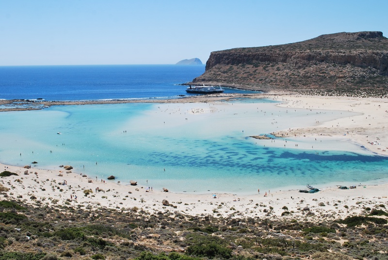 beauty in nature, turquoise colored, no people, rock, nature, scenics - nature, clear sky, idyllic, day, beach, crete, greece, tranquility, balos lagoon