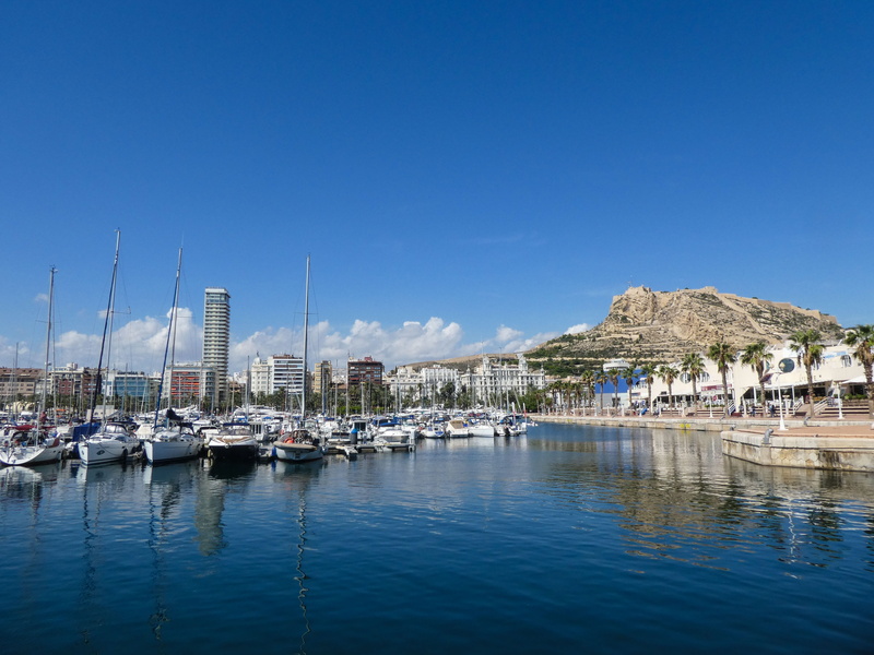 valencia, building exterior, harbor, sailboat, 4K, blue, coastline, port, reflection, transportation, outdoors, coast, moored, travel, spanish, town, no people
