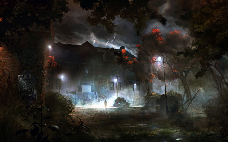 lighting Equipment, illuminated, sullen, tree, nature, fire, plant, horror, 2K, painting, architecture, lightning, no People, smoke - physical structure