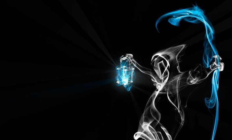 color Image, abstract, human skeleton, blue, glowing, power supply, motion, death, swirl, black background, space, pattern, healthcare and medicine, ghost