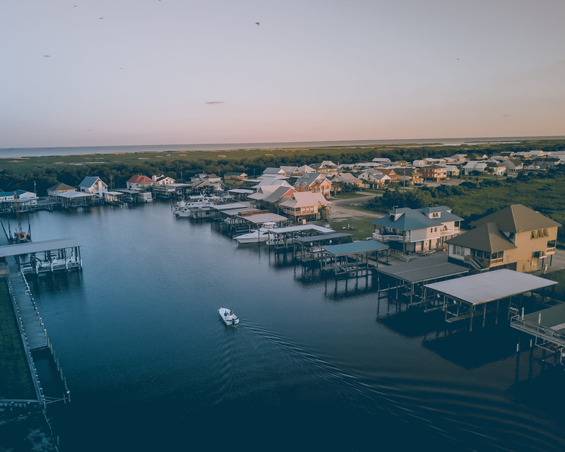 built structure, camp, cypremort point, transportation, architecture, townscape, high angle view, louisiana, boating, nature, mode of transportation, scenics - nature