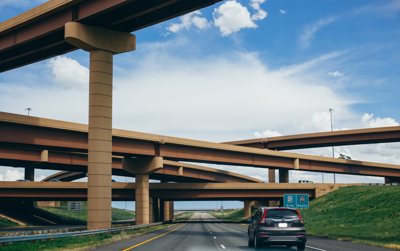 architectural column, motor vehicle, flyover, modern, vehicle, architecture, bridges, travel, luxury, drive, transportation, traffic, elevated road, sky