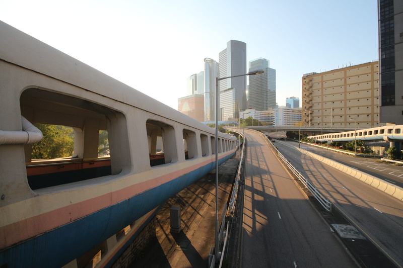 city, 5K, hong kong, tower, mode of transportation, architecture, built structure, transportation, outdoors, bridge, rail transportation, modern, sky