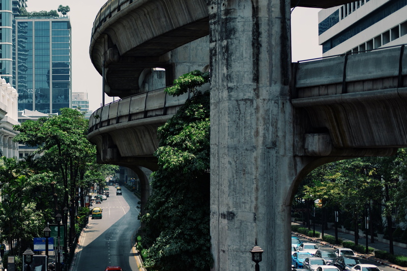 bridge - man made structure, street, cityscape, overpass, thailand, office building exterior, growth, beside, no people, urban, modern, city, building