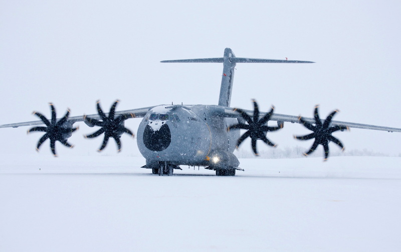 aircraft, Airbus A400M Atlas, Military Aircraft, snow, 1080P