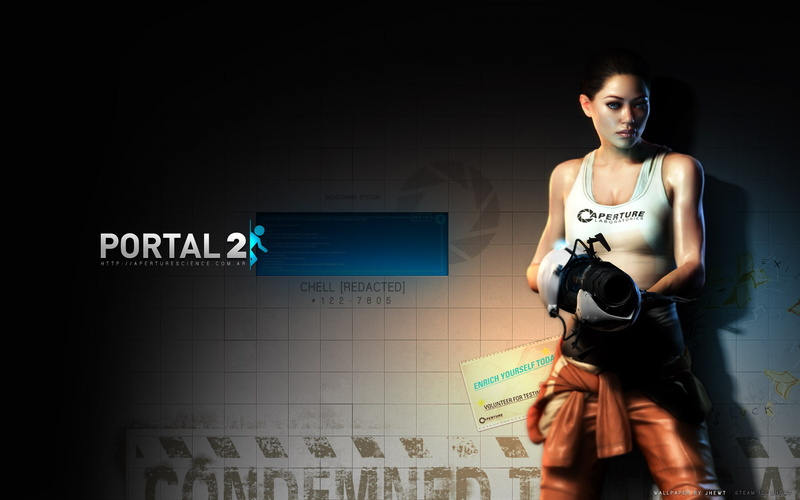 1080P, chell, video games, portal, hd