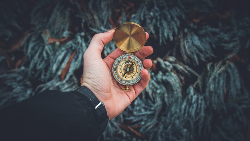 searching, black, old, outdoors, compass, nature, human body part, hand, finger, pocket watch, clock, direction, 4K, brass, focus on foreground, day, person