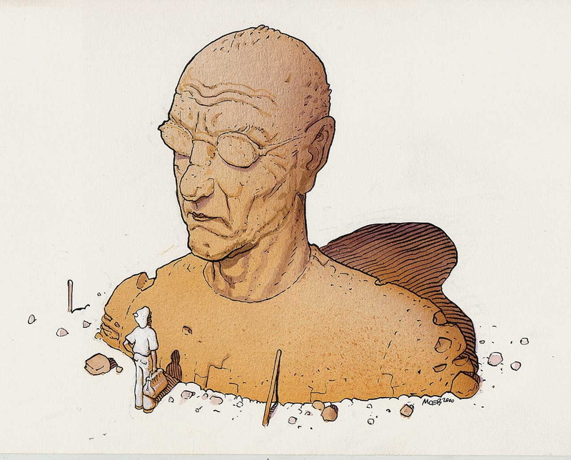 Mœbius, watermarked, artwork, 720P, white background, simple background