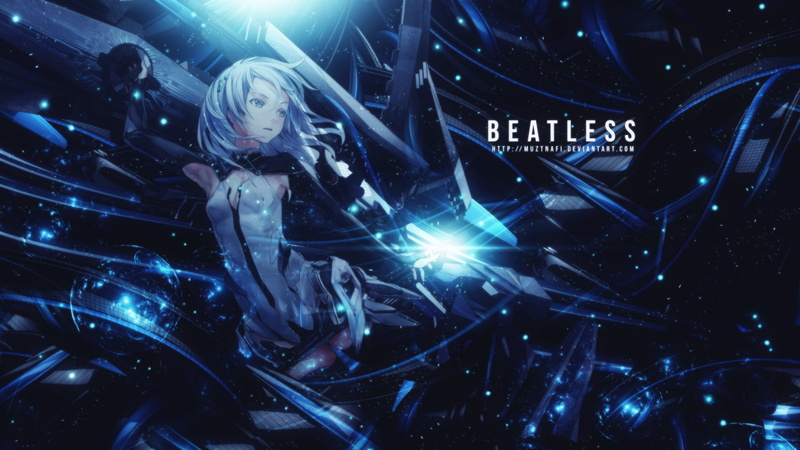 young adult, illuminated, Anime, women, Lacia (Beatless), three quarter length, beautiful woman, Beatless, one person, front view, real people, blue, technology