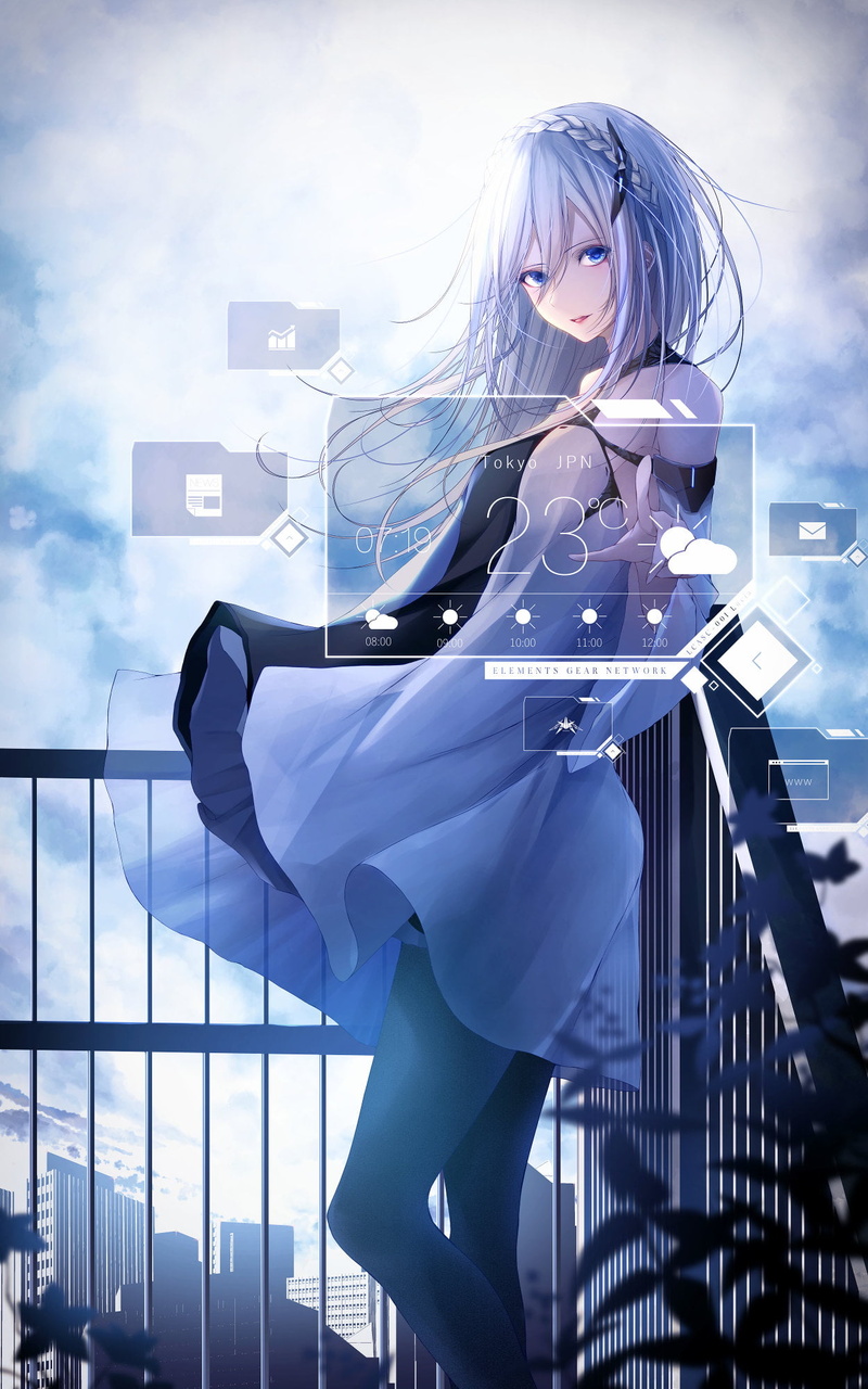 Lacia, anime girls, white hair, 1080P, Beatless