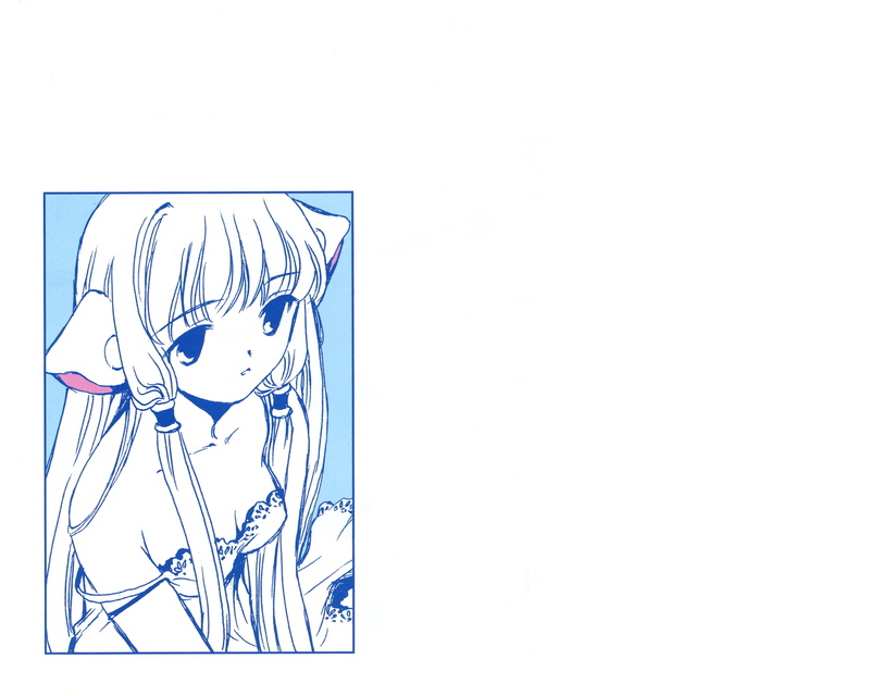 white background, studio shot, wall - building feature, craft, Chobits, creativity, still life, Chii, indoors, copy space, art and craft, anime girls, nature